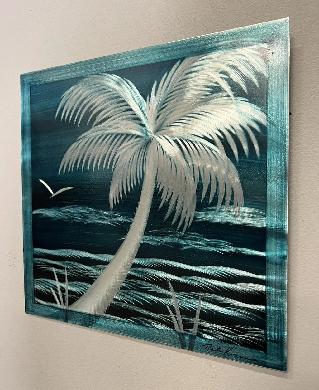 Storm Day Palm SMALL Pete Koza Metal Art