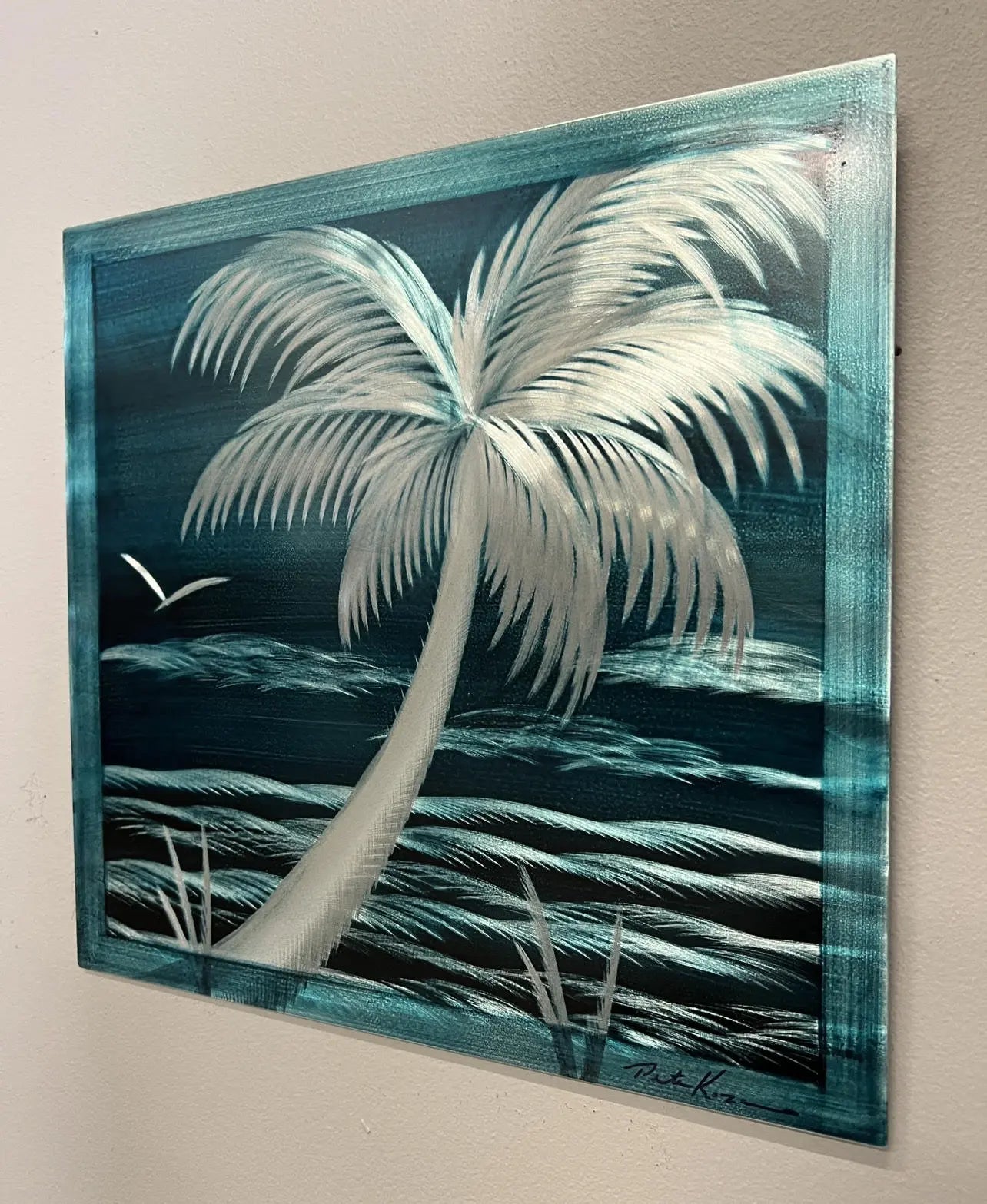 Storm Day Palm SMALL Pete Koza Metal Art