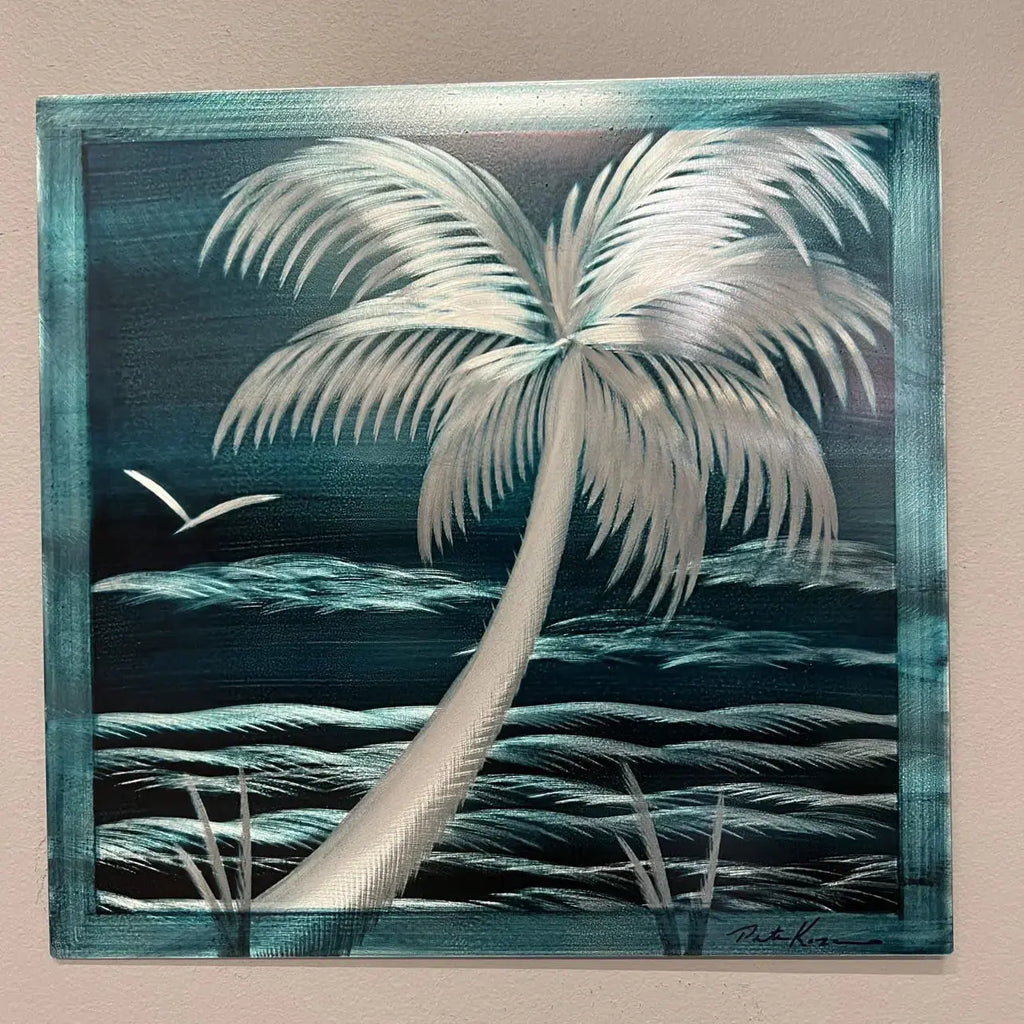 Storm Day Palm SMALL Pete Koza Metal Art