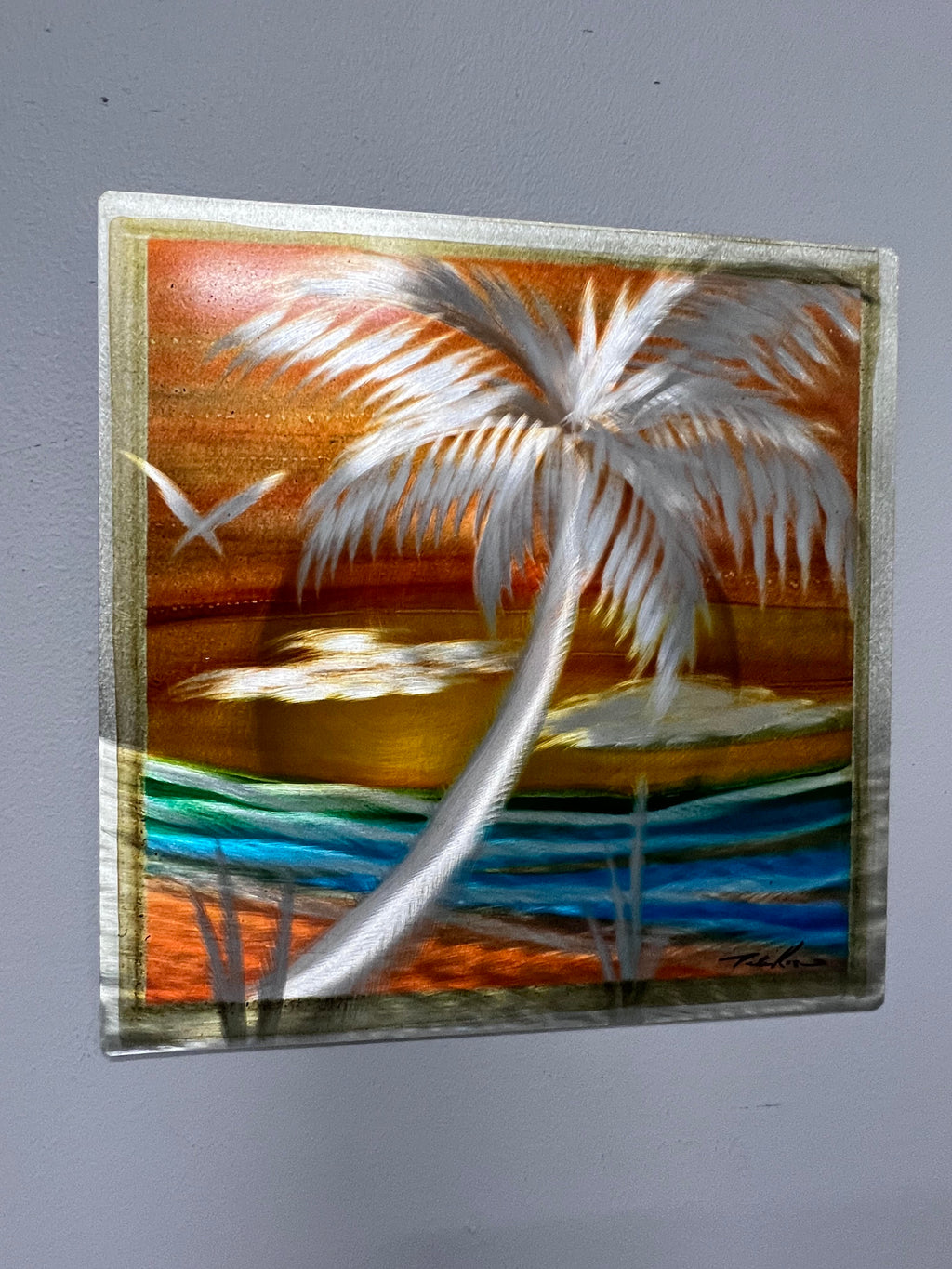 Wavy Day Palm Pete Koza Metal Art