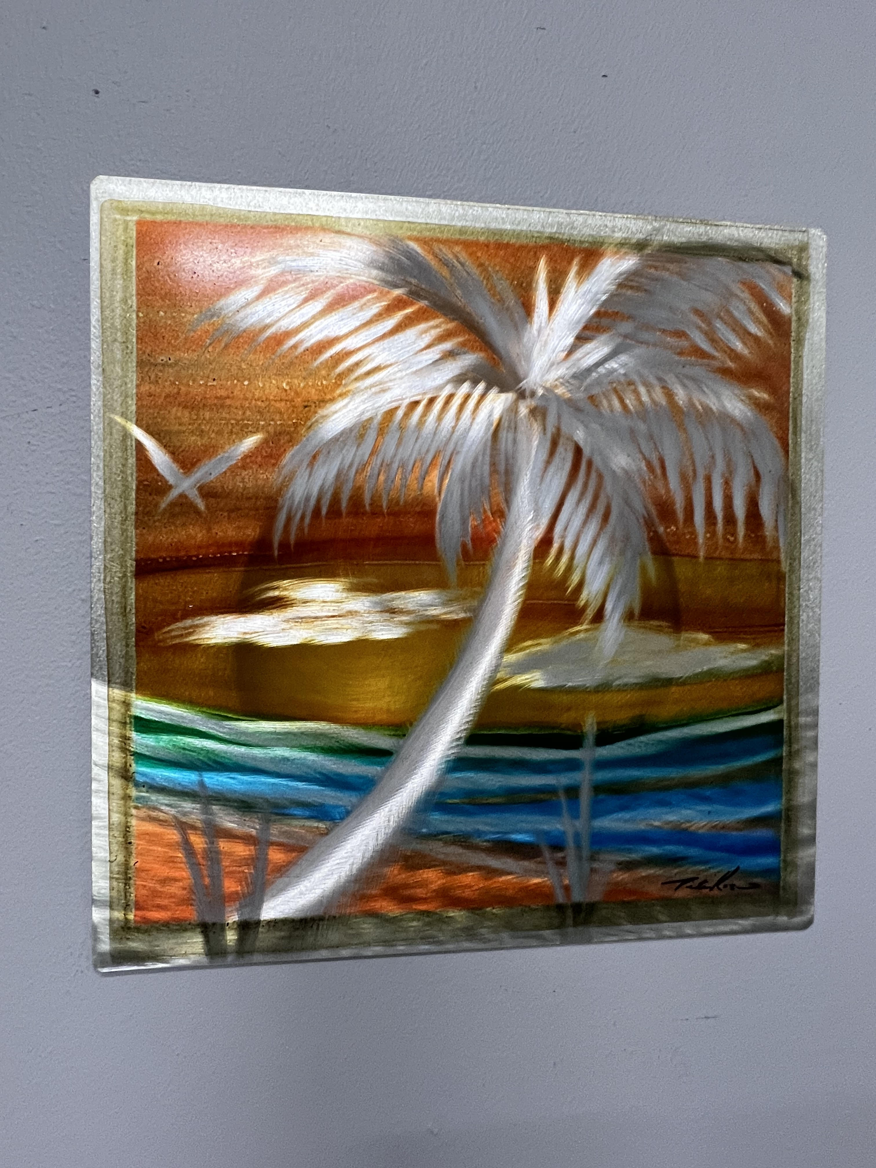 Wavy Day Palm Pete Koza Metal Art