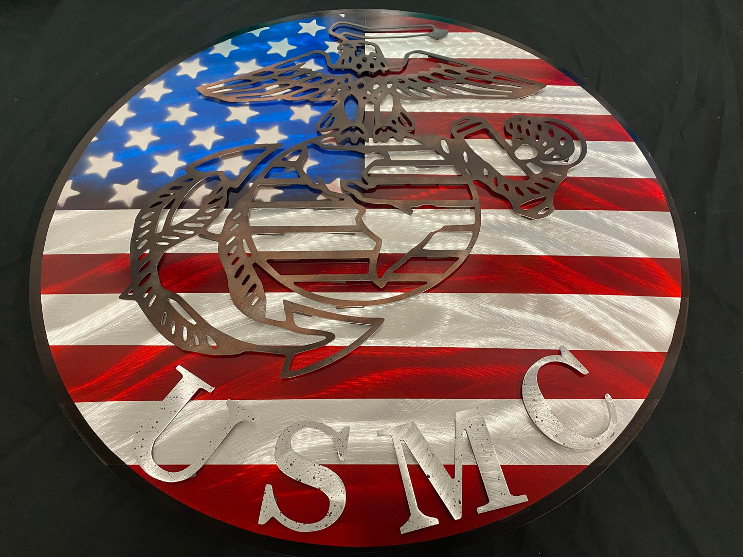 Usmc Circle Pete Koza Metal Art
