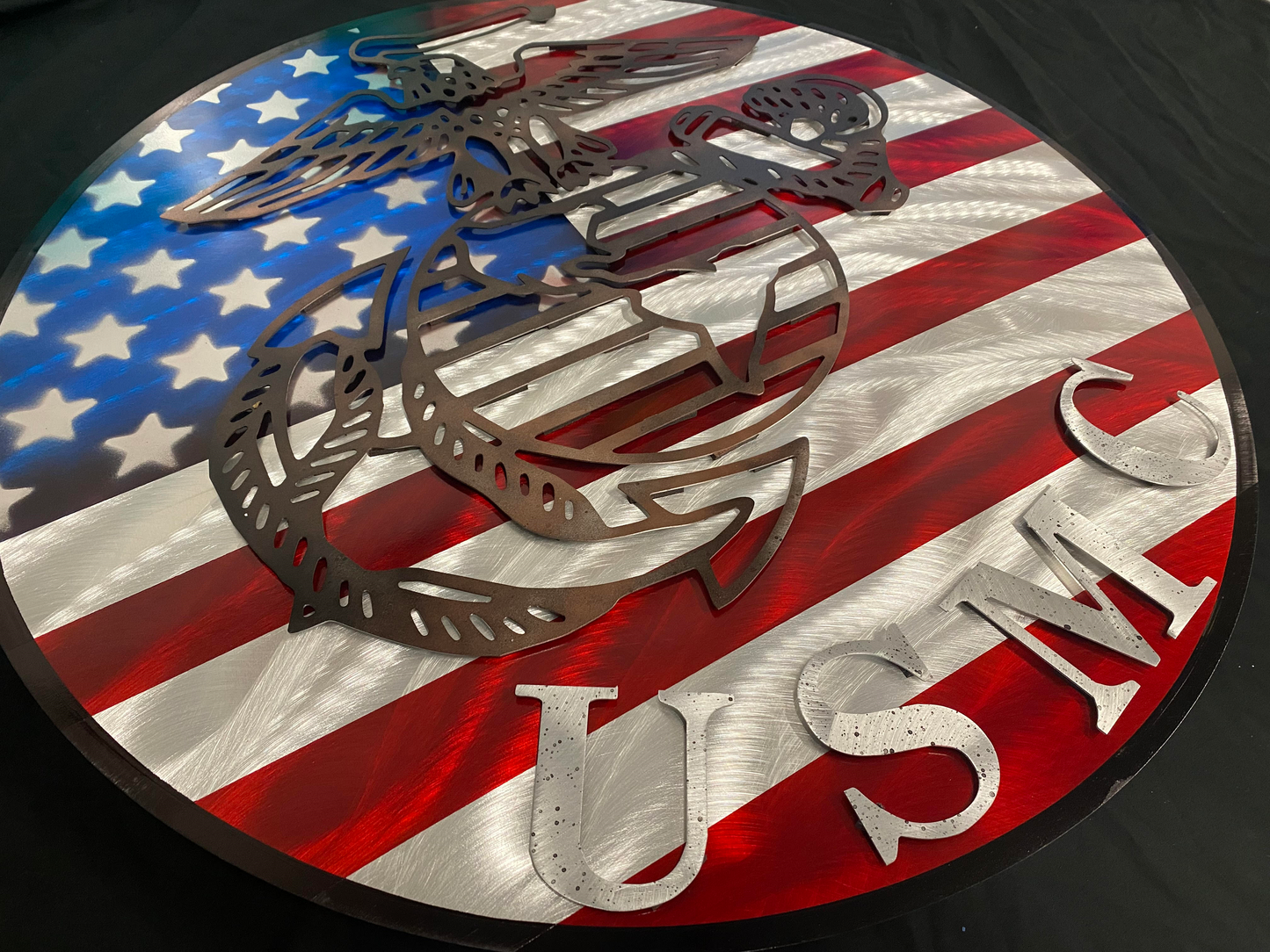 Usmc Circle Pete Koza Metal Art
