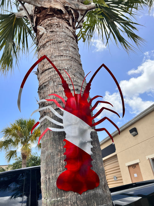 Dive Flag Lobster Pete Koza Metal Art