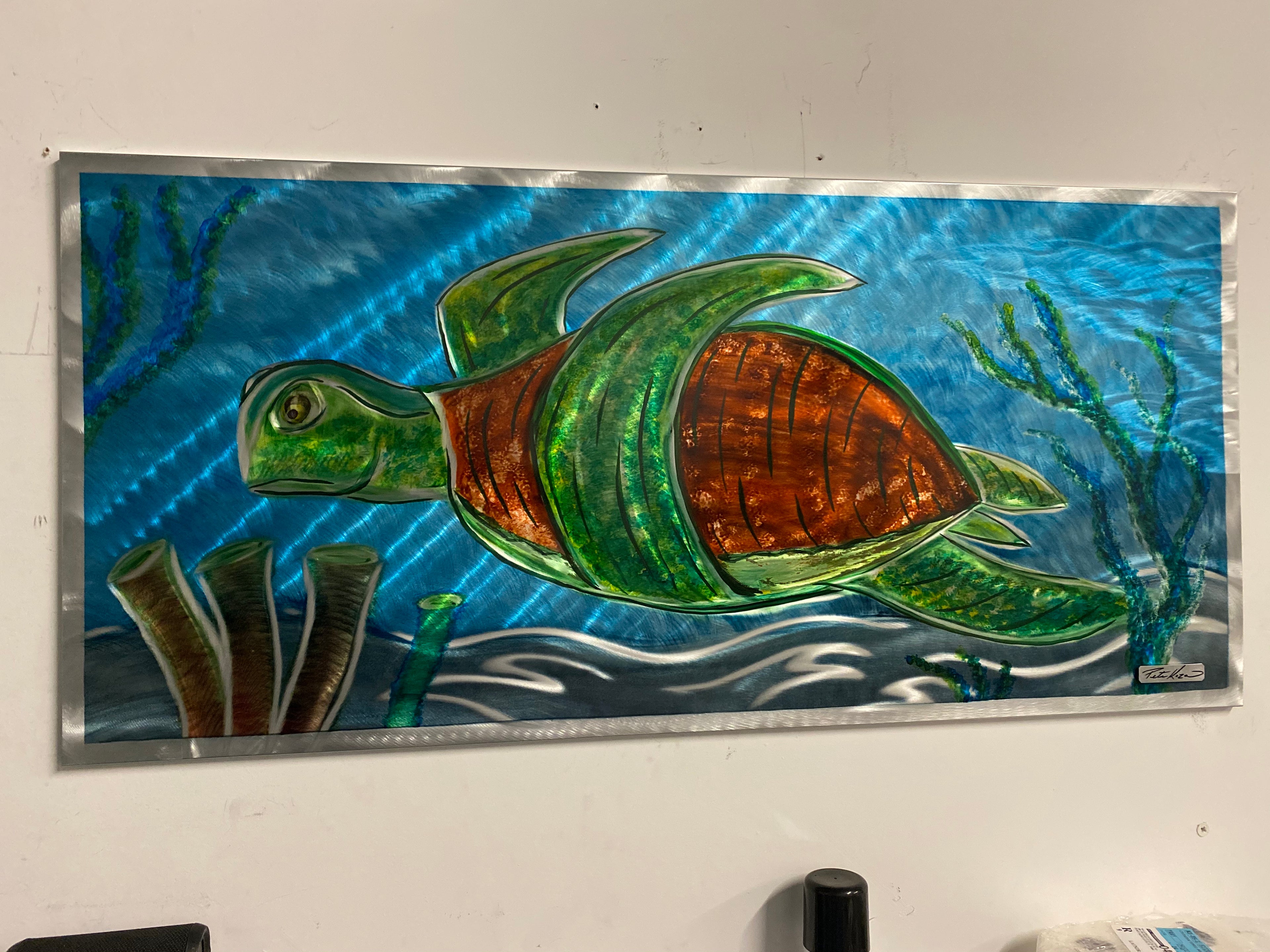Sea Turtle 2' by 4' PETE KOZA METAL ART