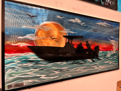 Boating Day "One Of One Only One Available" Pete Koza Metal Art