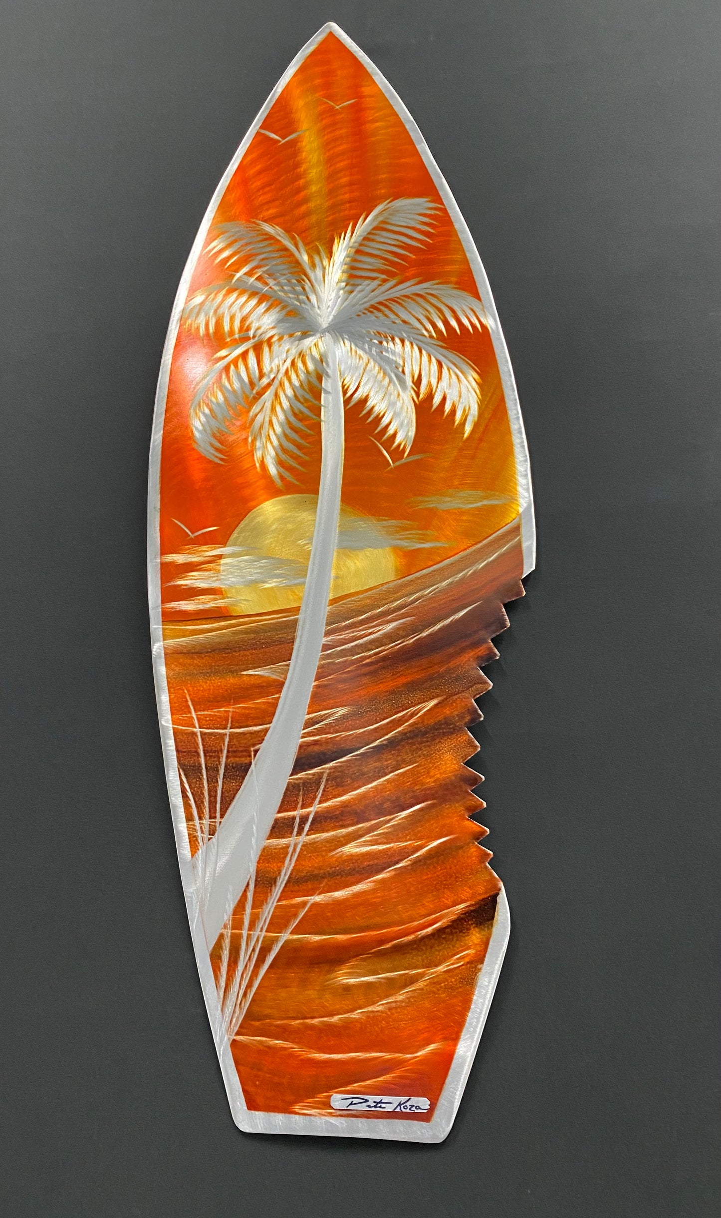 Sharkbite Surfboard Sunblast Orange PETE KOZA METAL ART