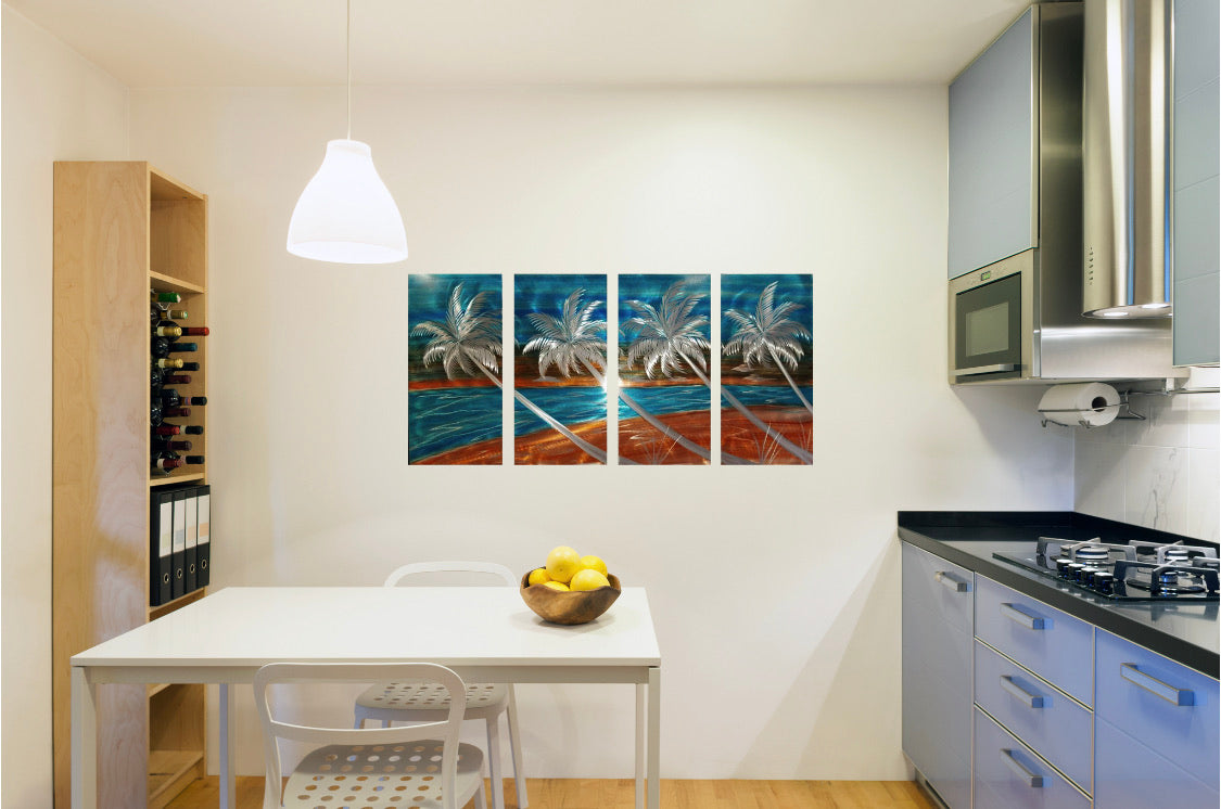 4 Panel Beach Vibe PETE KOZA METAL ART 2