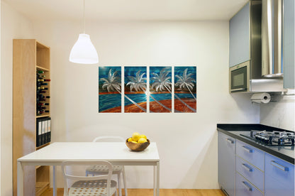4 Panel Beach Vibe PETE KOZA METAL ART 2