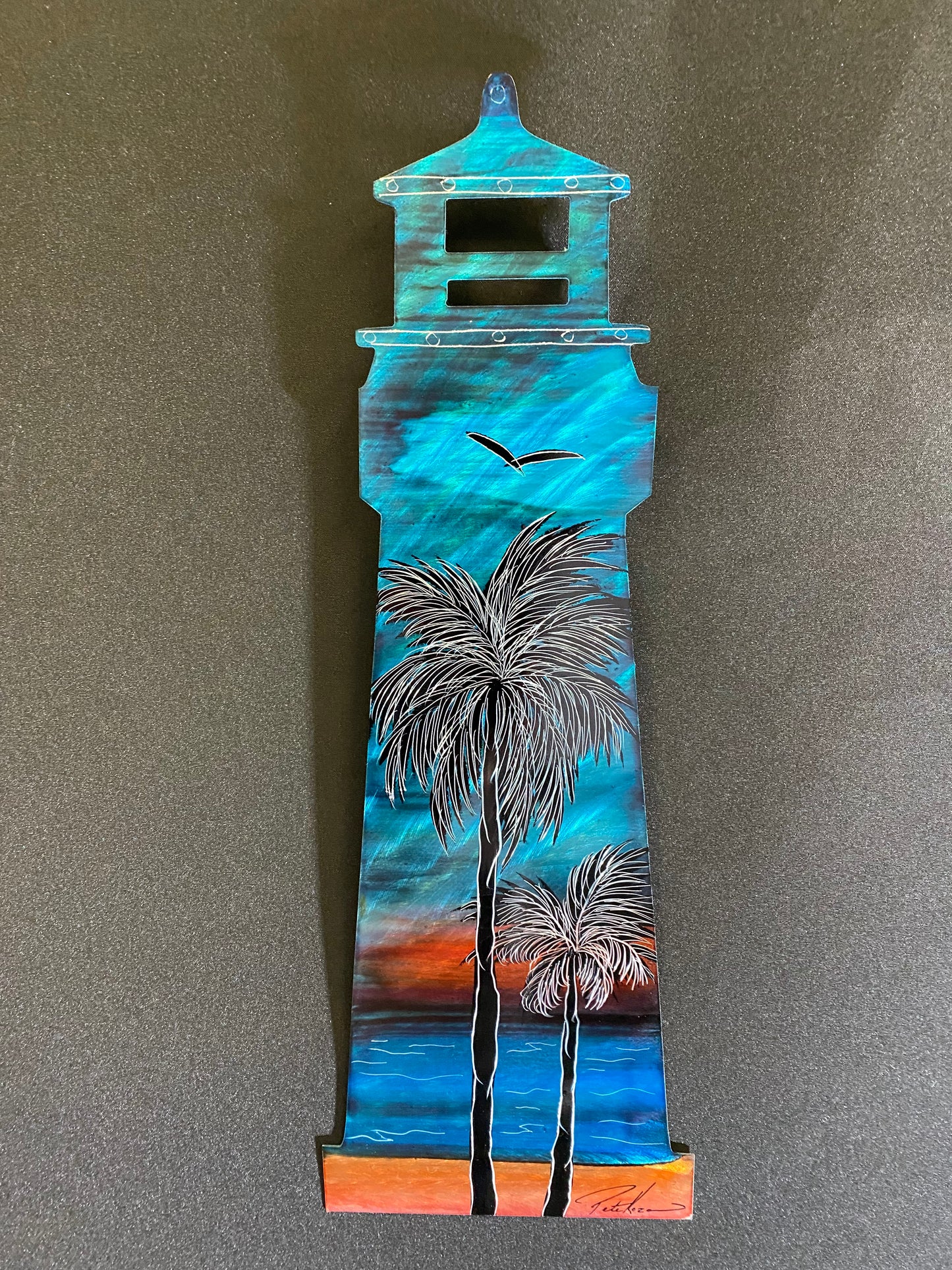 Light Ways Light House Palms PETE KOZA METAL ART