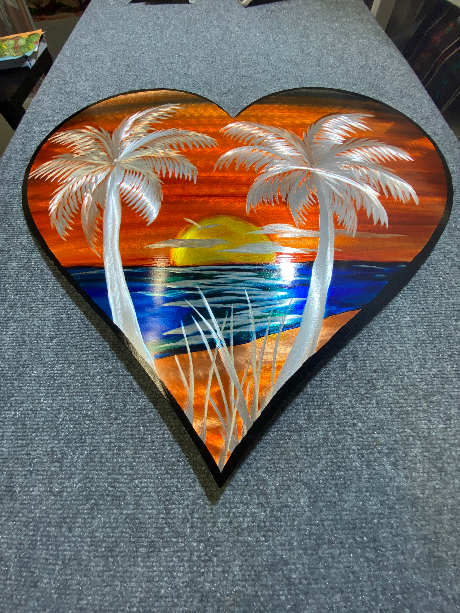 Sun Blast Orange Heart PETE KOZA METAL ART