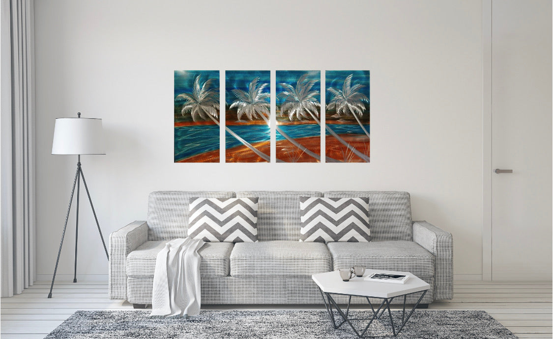 4 Panel Beach Vibe PETE KOZA METAL ART 2