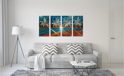 4 Panel Beach Vibe PETE KOZA METAL ART 2