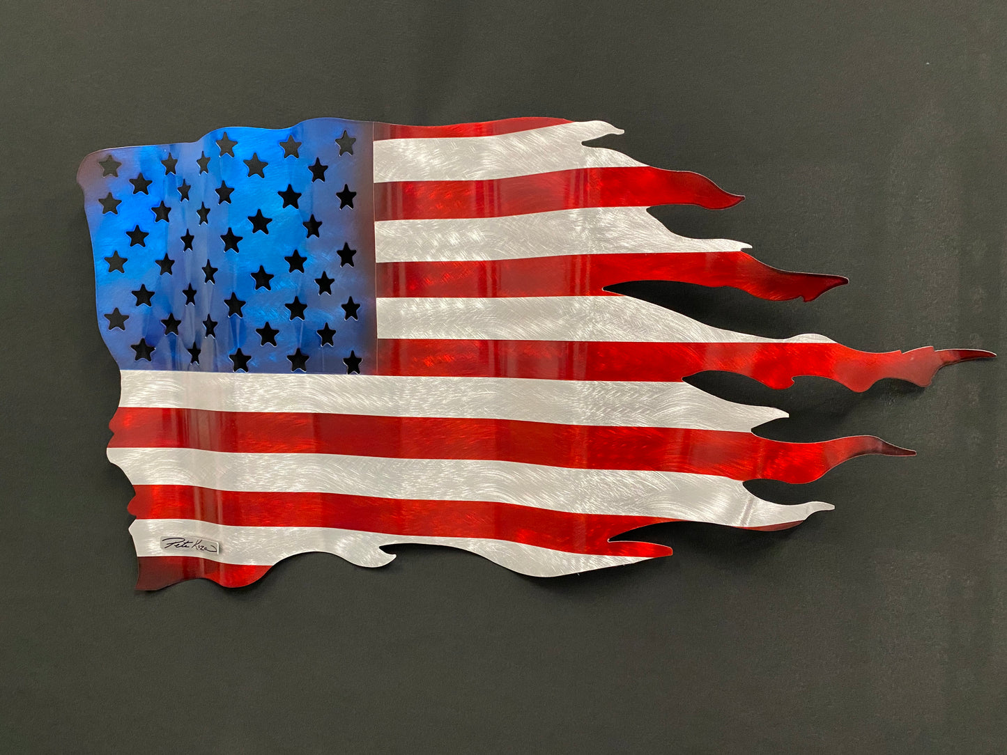 Tattered American Flag PETE KOZA METAL ART