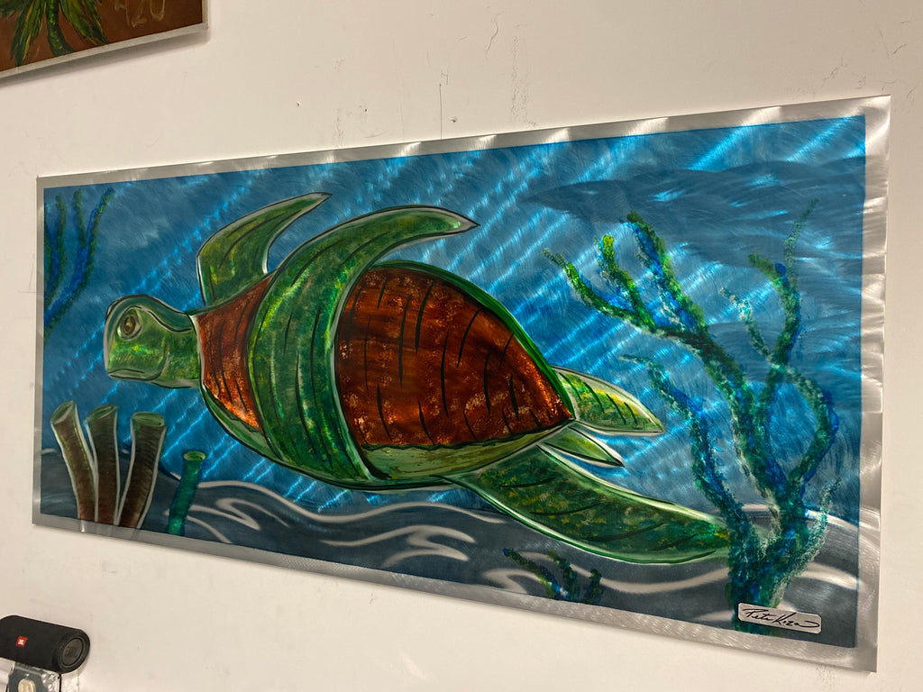 Sea Turtle 2' by 4' PETE KOZA METAL ART