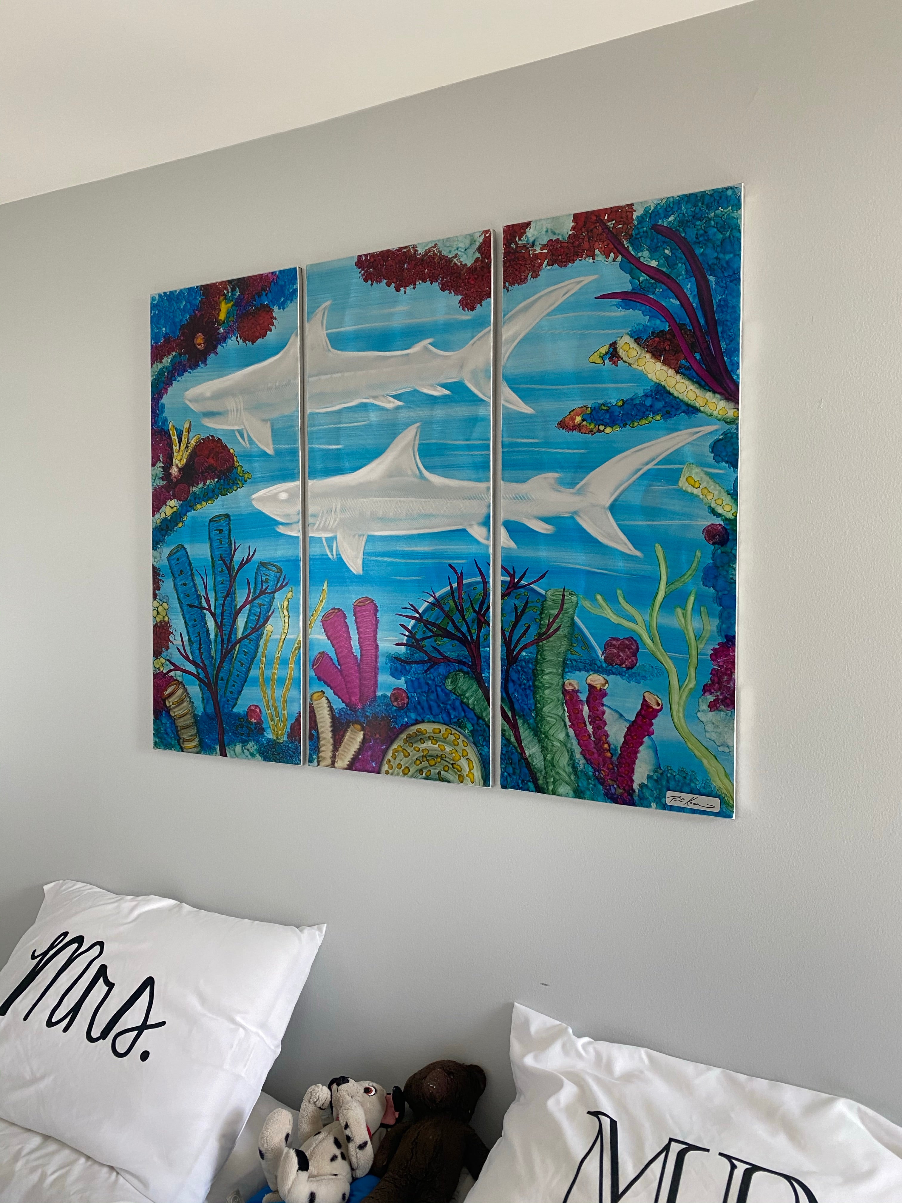 Shark Reef 3 panel set PETE KOZA METAL ART 2