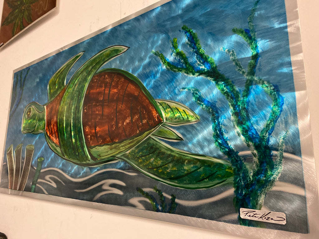 Sea Turtle 2' by 4' PETE KOZA METAL ART