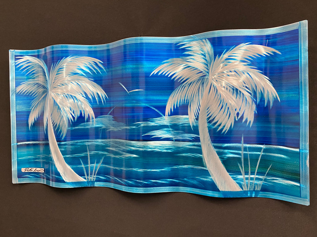 Blue Days Ripple Effect Pete Koza Metal Art