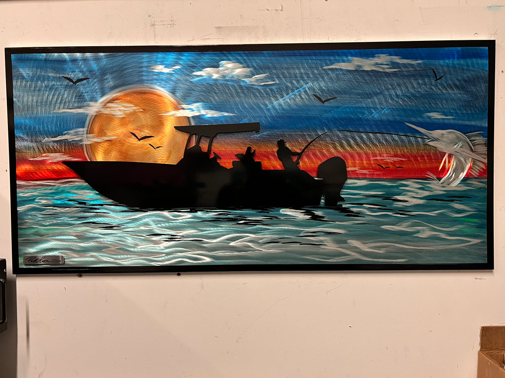 Boating Day "One Of One Only One Available" Pete Koza Metal Art