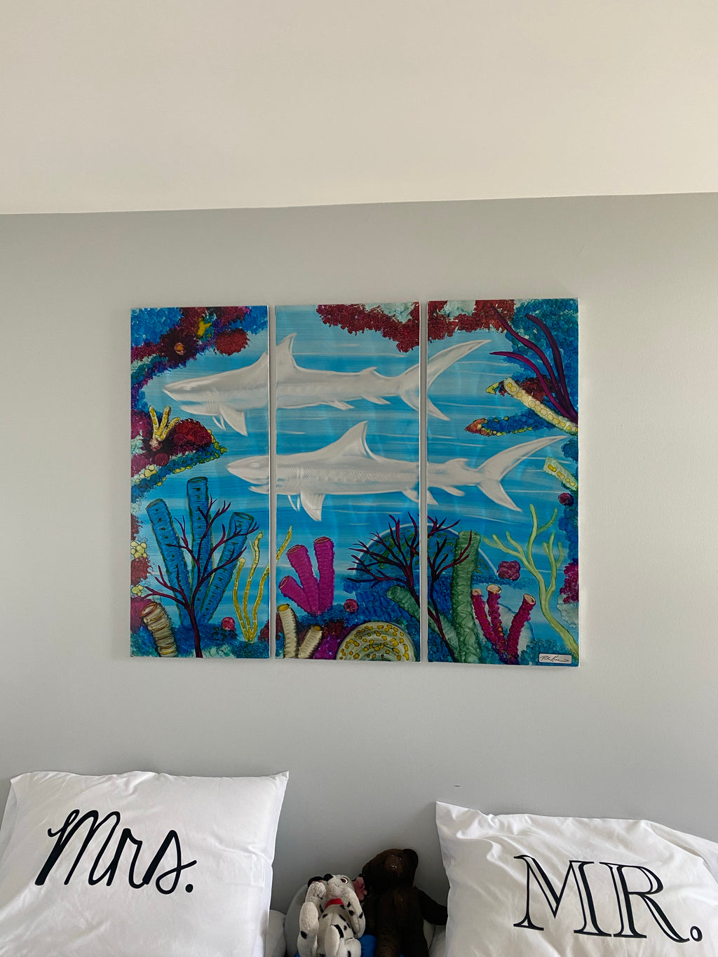 Shark Reef 3 panel set PETE KOZA METAL ART 2