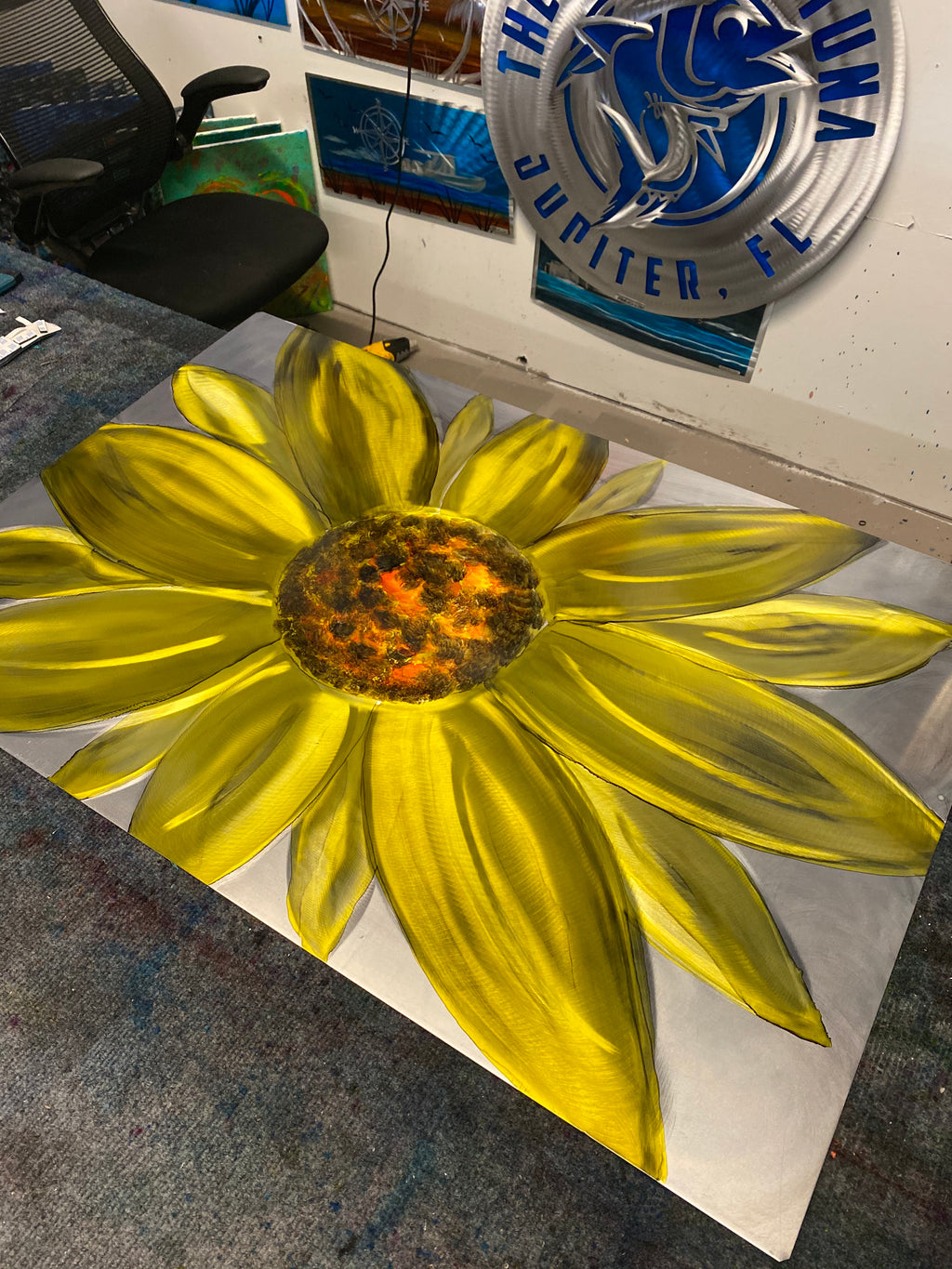 Sunflower 2’ x 3’ PETE KOZA METAL ART