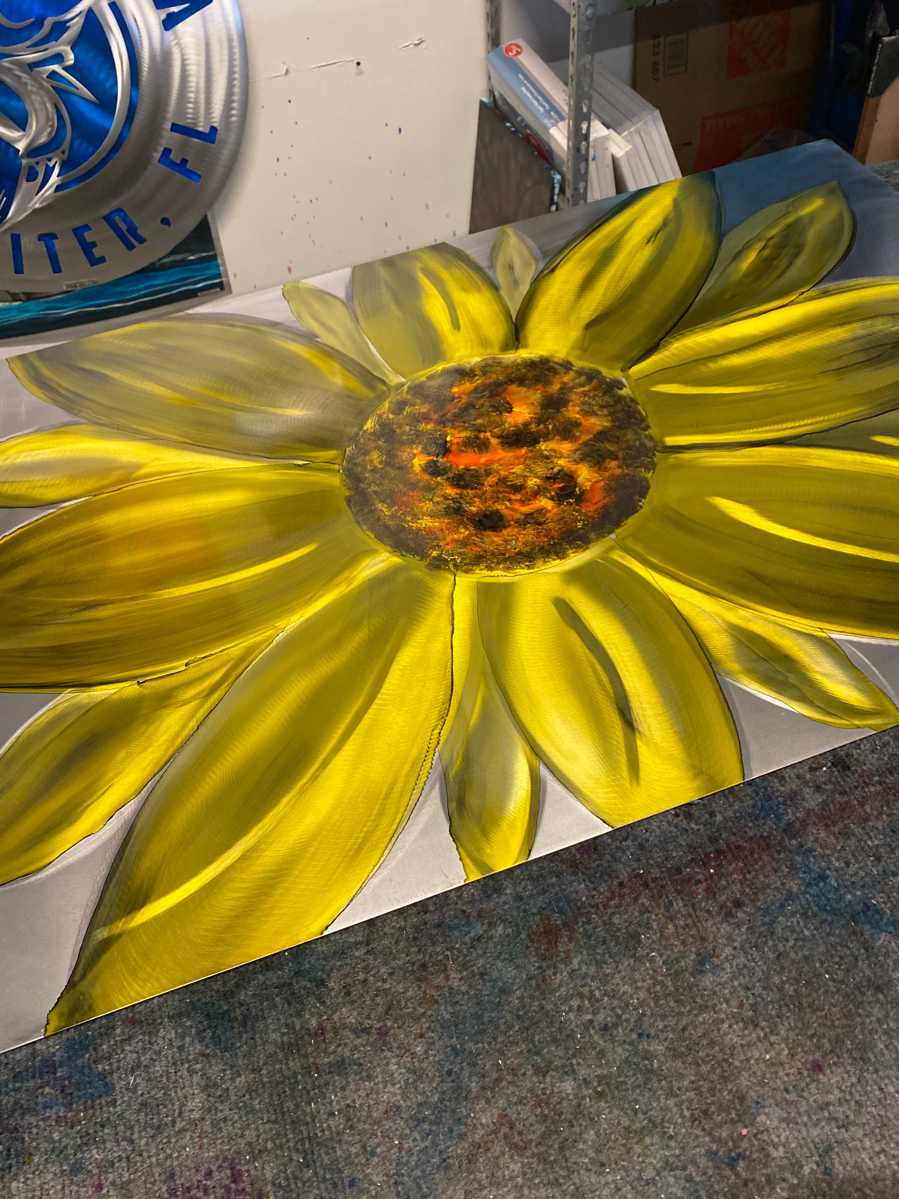 Sunflower 2’ x 3’ PETE KOZA METAL ART