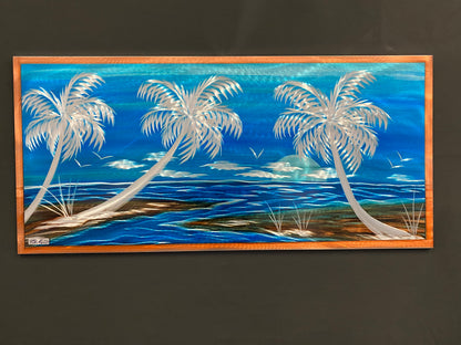 Palm Tree Island Immaculate "One Of A Kind" PETE KOZA METAL ART