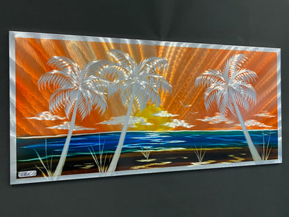 Palm Tree Sunset "One Of A Kind" PETE KOZA METAL ART