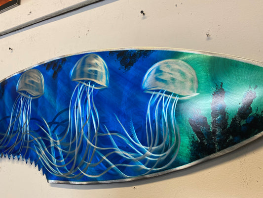 Sharkbite Jellyfish Surfboard PETE KOZA METAL ART