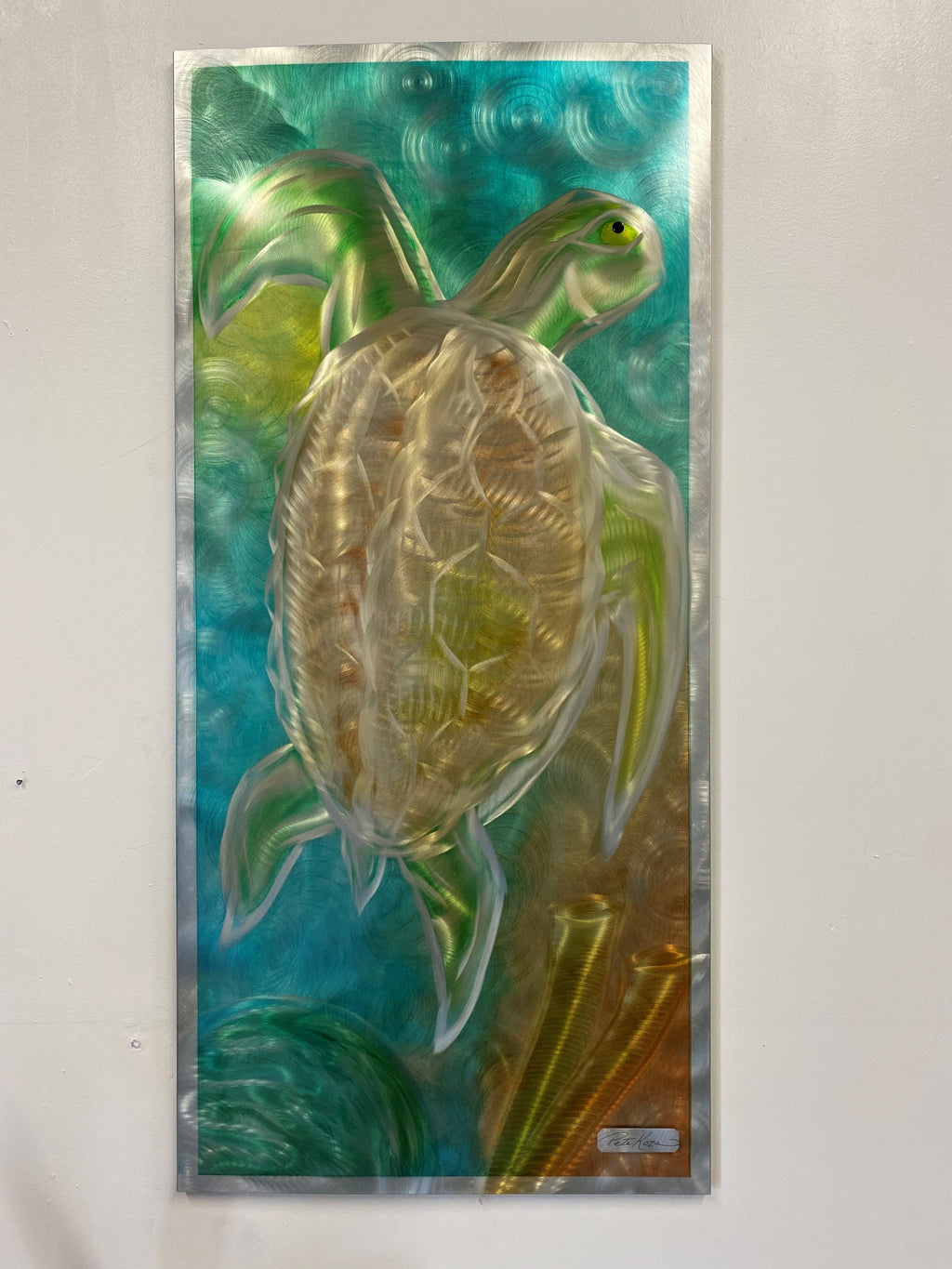 Vertical Sea Turtle PETE KOZA METAL ART