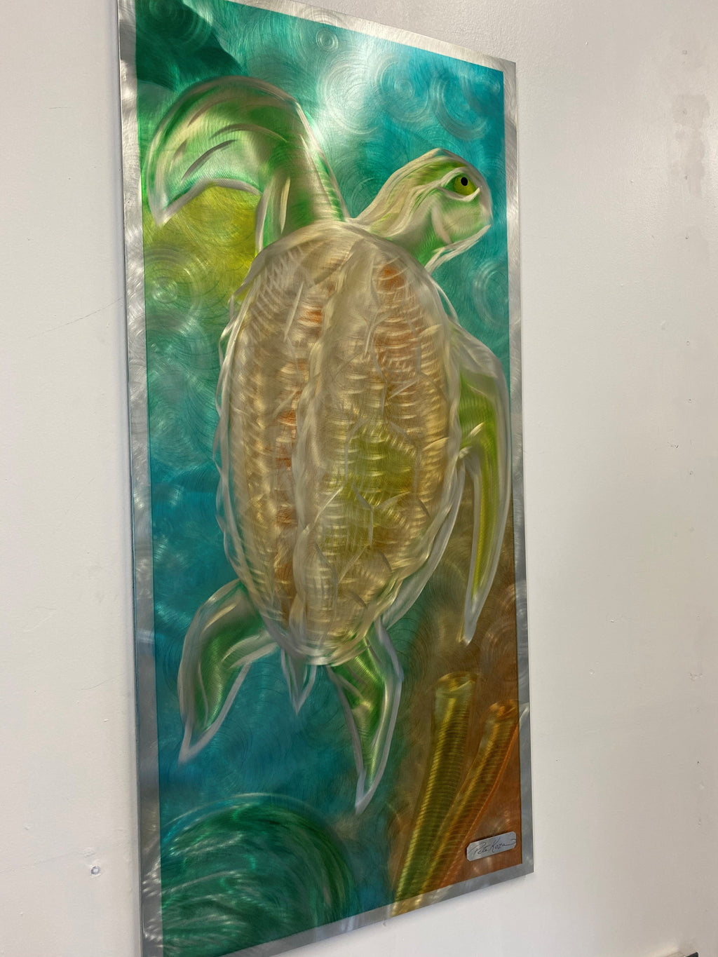 Vertical Sea Turtle PETE KOZA METAL ART